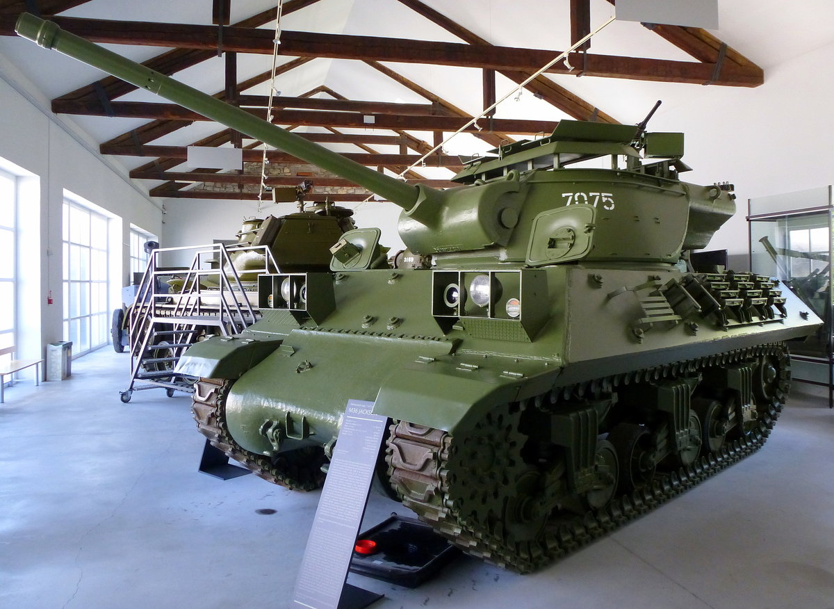 M36 Jackson, US-amerikanischer Jagdpanzer des II.Weltkrieges, 500PS, Vmax.42Km/h, Militärmuseum Pivka/Slowenien, Juni 2016