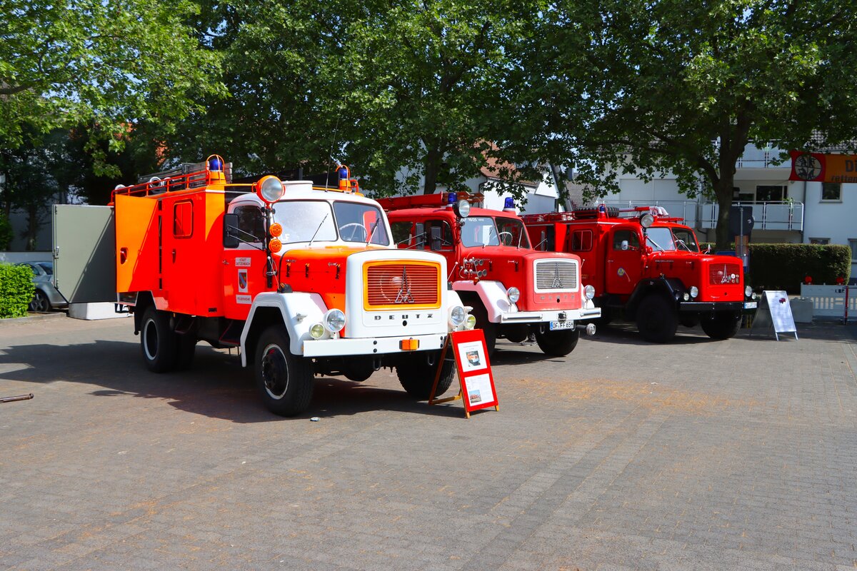 Magirus Deutz Feuerwehrl�schfahrzeuge am 10.05.26 beim 135 Jahre Feuerwehr R�dermark Urberach Feier