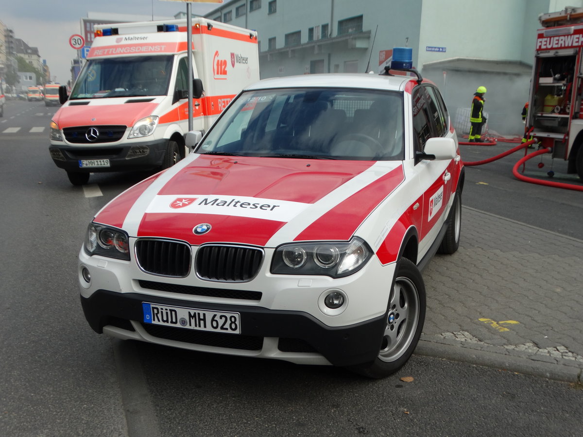 Malteser Katastrophenschutz BMW X3 am 30.09.17 bei der Katstrophenschutz Übung Frankopia im Frankfurter Osthafen