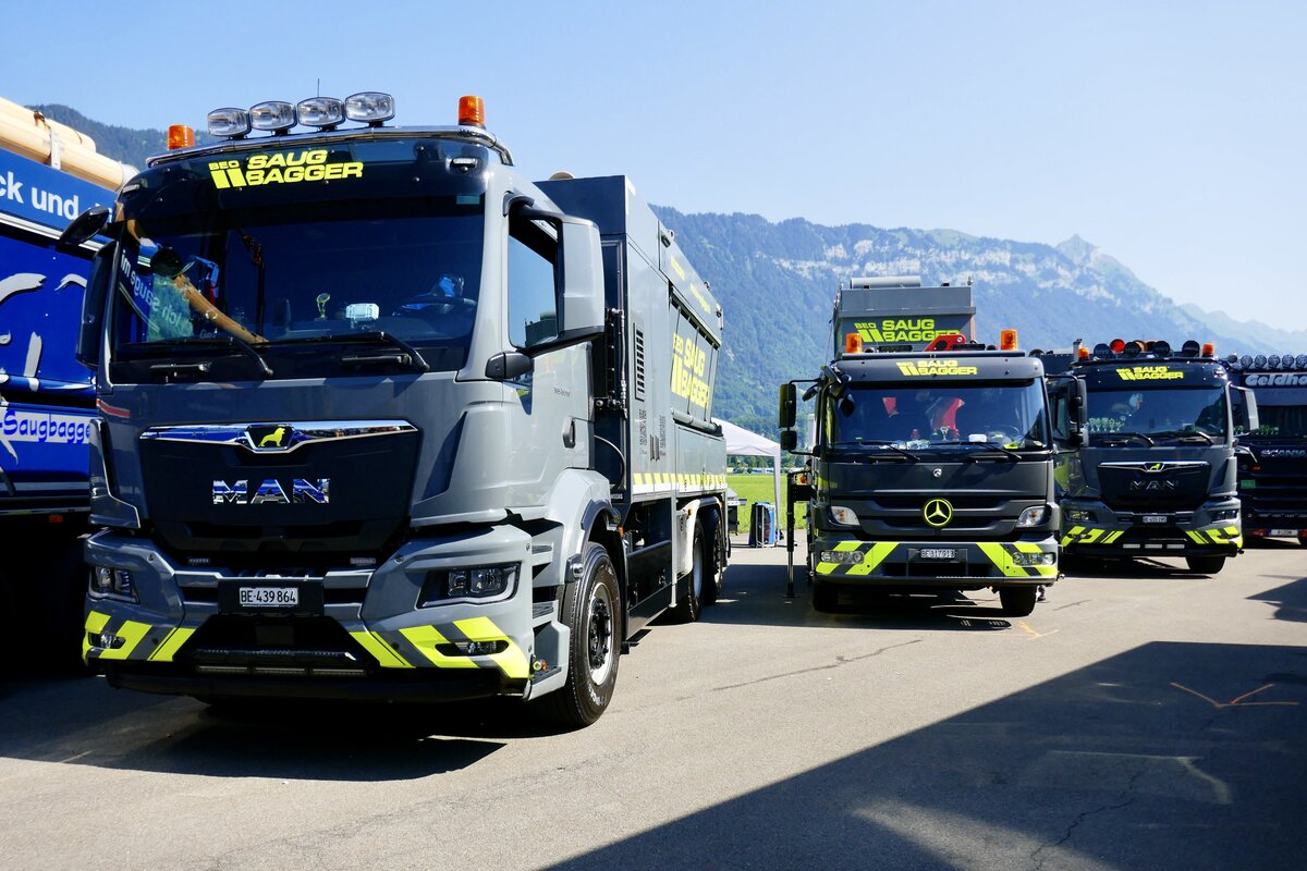 MAN und MB von BEO Saugbagger am 27.6.26 beim Trucker Festival Interlaken.