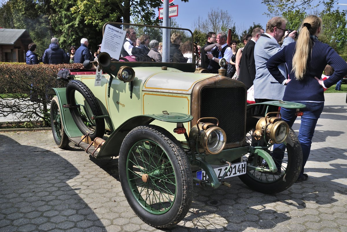 Marborough AL2, Bj.1914, Hubraum 1200 ccm, Motorleistung 12 PS, Höchstgeschwindigkeit 50 kmh beim Oldtimertreffen der Oldtimer-IG Grenzland am 1.Mai 2016, Loherhof Geilenkirchen