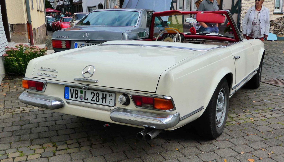 =MB 280 SL, Bj. 1968, 2800 ccm, 170 PS, ausgestellt beim Sockenmarkt in Lauterbach, 09-2018