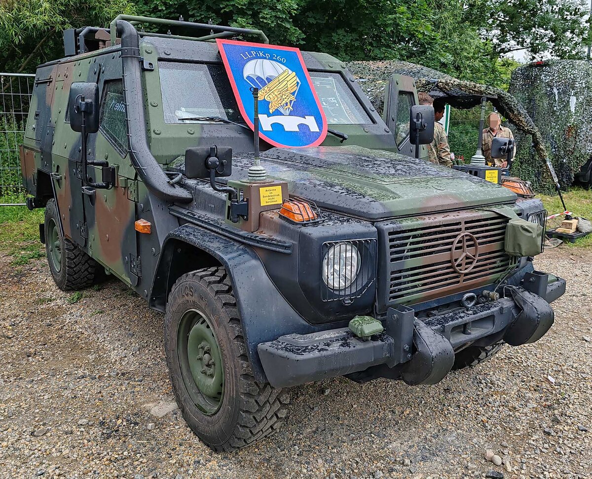 =MB G-Klasse als Einsatzfahrzeug der Bundeswehr, ausgestellt beim Hessentag in Fulda, 06-2026