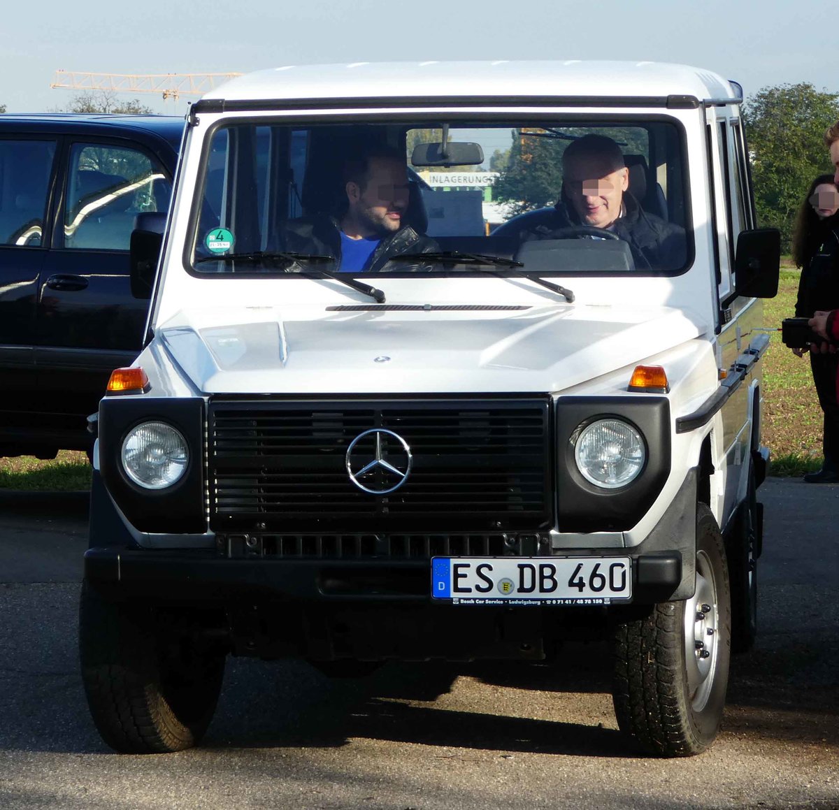 =MB G steht an der Zufahrtskontrolle der Veterama, 10-2017