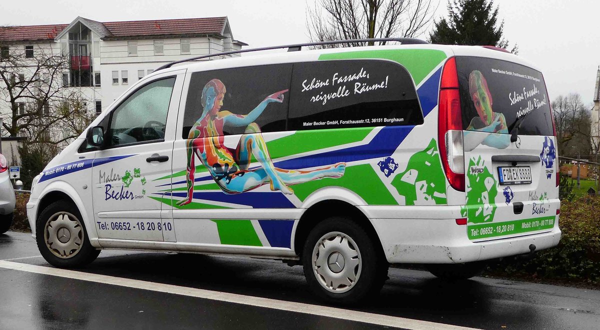 =MB Viano vom Maler Becker, gesehen in H�nfeld im Januar 2018