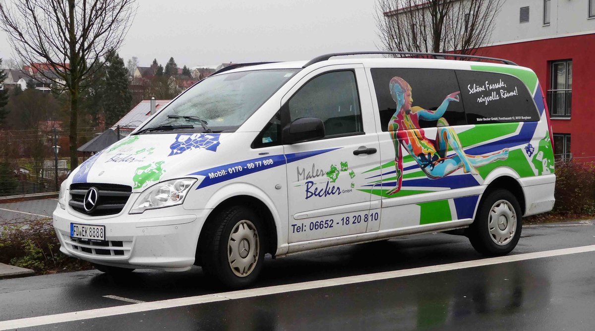 =MB Viano vom Maler Becker, gesehen in H�nfeld im Januar 2018