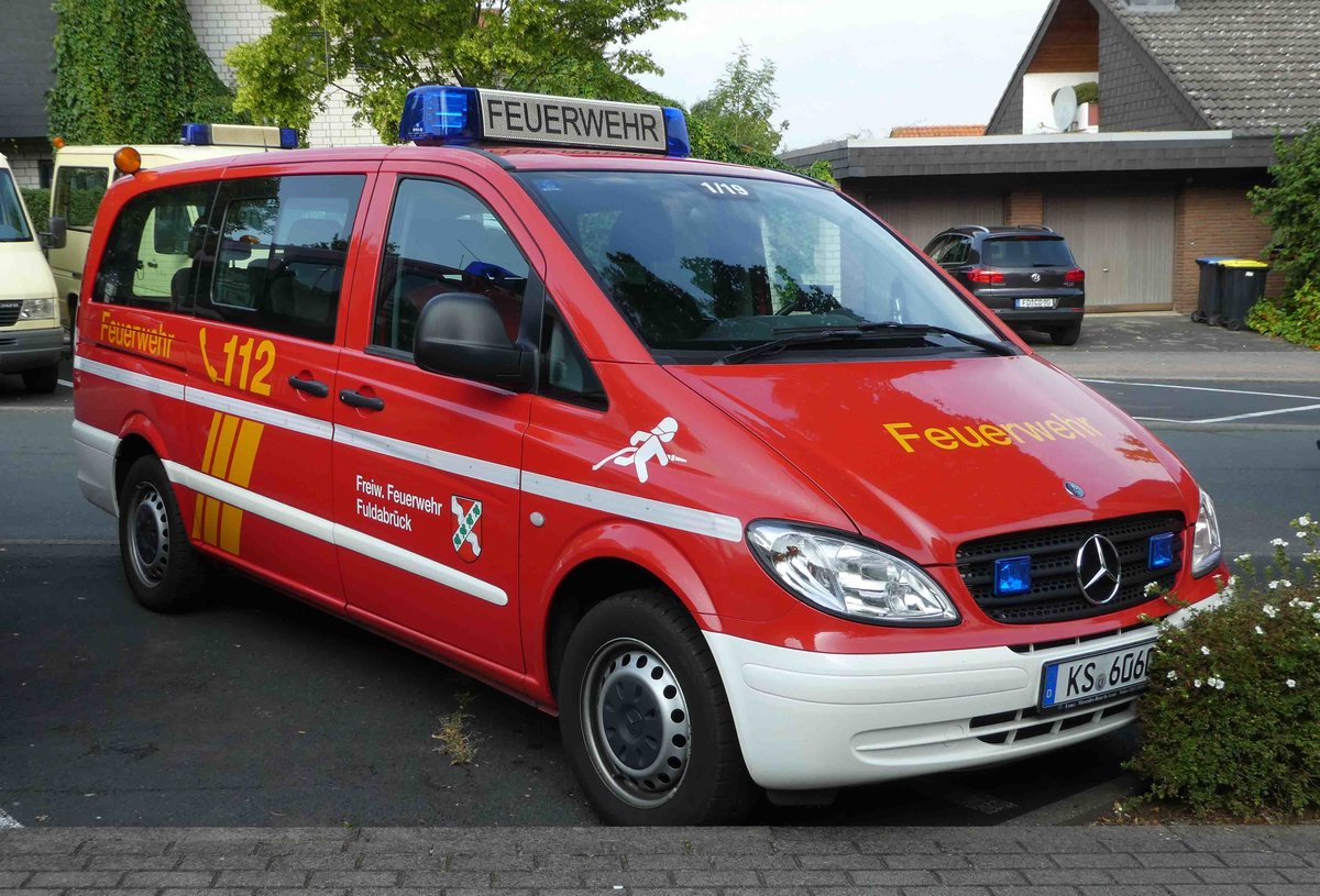 =MB Vito als MTW der Feuerwehr FULDABRÜCK steht in Hünfeld anl. der Hessischen Feuerwehrleistungsübung 2019, 09-2019