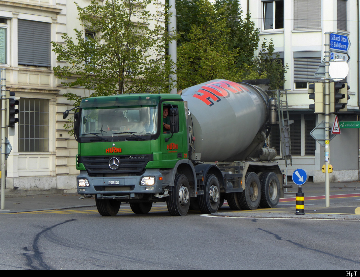 Mercedes Actros Betonmischer unterwegs in der Stadt Solothurn am 22.09.2020