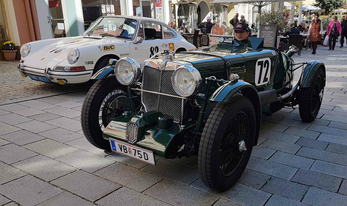 =MG K 3, Bj. 1933, 1089 ccm, 120 PS, gesehen bei der Präsentation der Rennteilnehmer des Rossbergrennens  Edelweiss-Bergpreis  2022 im Markt Berchtesgaden.