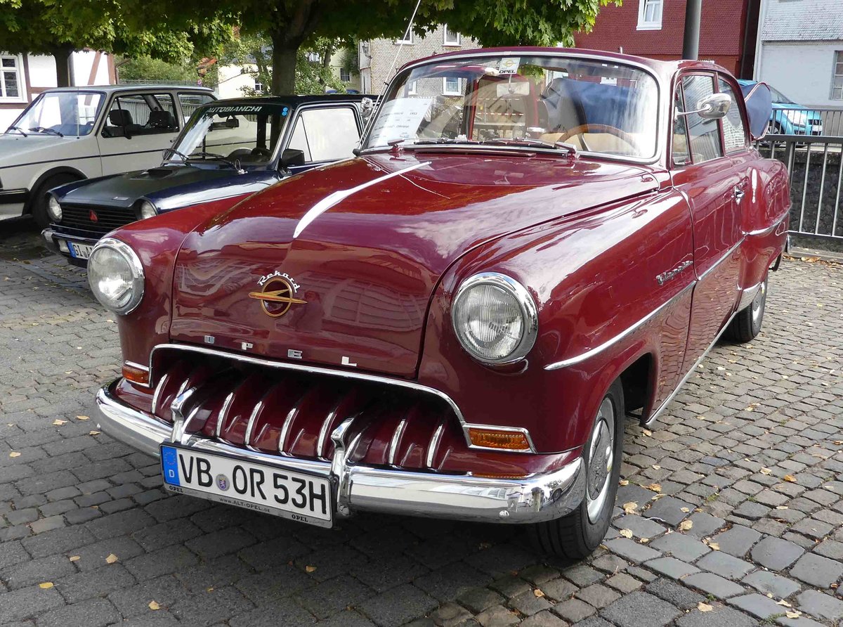 =Opel Olympia Rekord, Bj. 1953, 1500 ccm, 40 PS, ausgestellt in Lauterbach, 09-2018