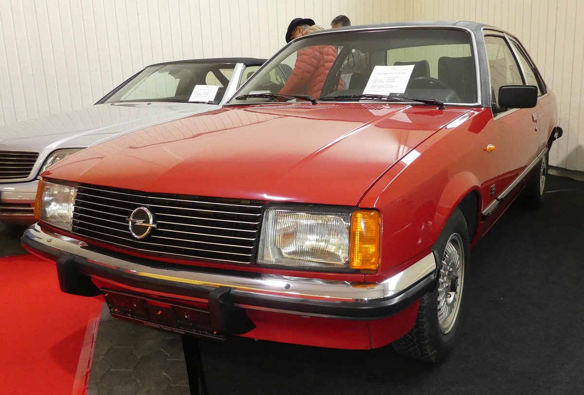 =Opel Rekord 2.0 E Berlina, Bj. 1978, 81 KW, steht zum Verkauf bei der Technorama Kassel im März 2019