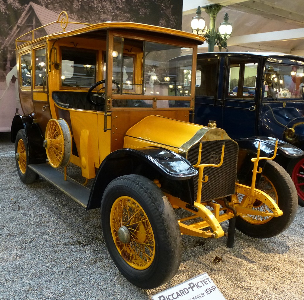 Piccard-Pictet, Oldtimer aus der Schweiz, Baujahr 1911, 4-Zyl.Motor mit 3769ccm, Vmax.60Km/h, Automobilmuseum Mülhausen, Nov.2013
