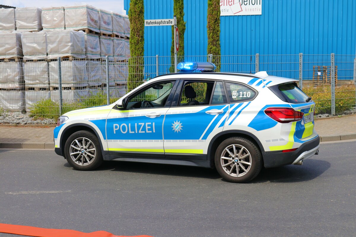 Polizei Aschaffenburg BMW X3 FustW am 22.07.23 bei einer Übung in Hafen