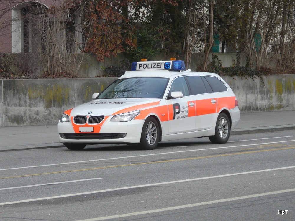 Polizei Solothurn unterwegs mit einem BMW in der Stadt Solothurn am 25.01.2014