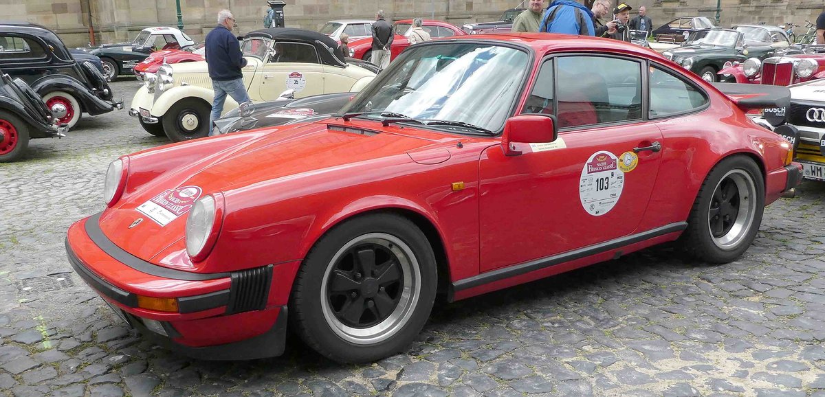 =Porsche 3.0 SC, Bj. 1977, 2956 ccm, 180 PS, steht in Fulda anl. der SACHS-FRANKEN-CLASSIC im Juni 2019