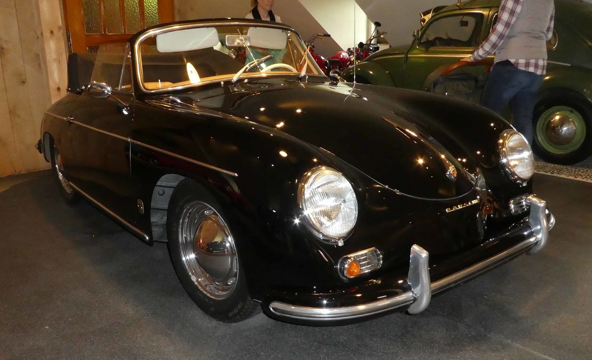 =Porsche 356 A, Bj. 1958, 1582 ccm, 75 PS, ausgestellt im Auto & Traktor-Museum-Bodensee, 10-2019.
