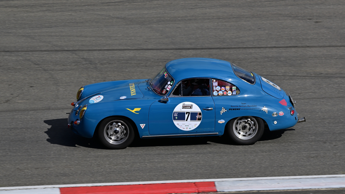  Porsche 356 BT5, Bj.:1960, bei den GLP Track Masters am 13.6.2026,  eine sportliche Gleichm��igkeitspr�fung (GLP) f�r Oldtimer und Youngtimer  im Rahmen der N�rburgring Classic. Dabei geht es darum, eine 45-min�tige Fahrzeit mit m�glichst konstanten Rundenzeiten zu absolvieren, anstatt das schnellste Auto zu sein.