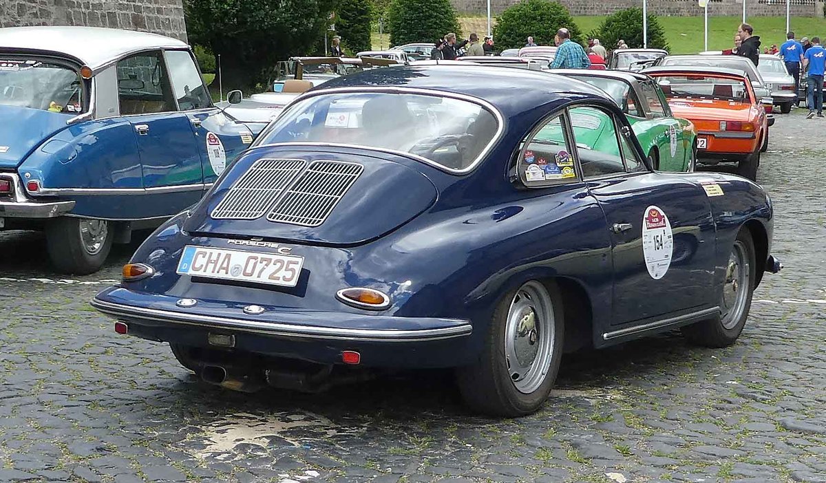 =Porsche 356 C, Bj. 1964, 1600 ccm, 95 PS, gesehen in Fulda anl. der SACHS-FRANKEN-CLASSIC im Juni 2019