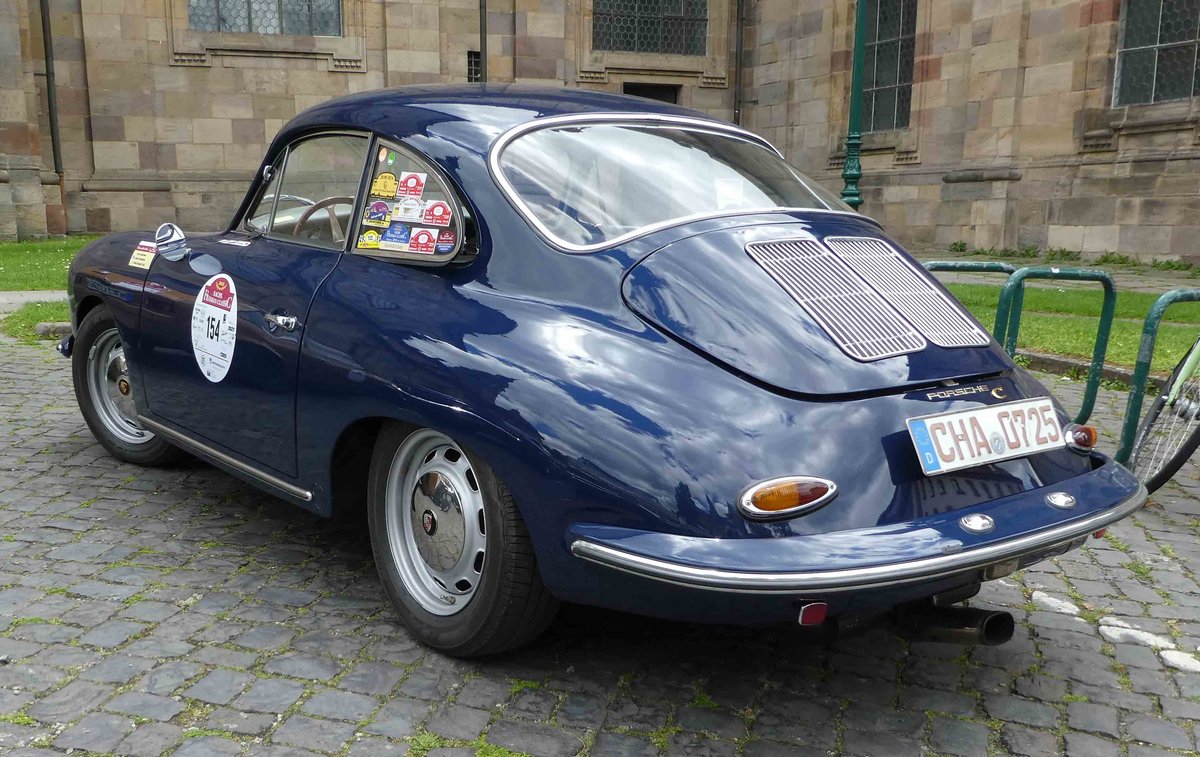 =Porsche 356 C, Bj. 1964, 1600 ccm, 95 PS, steht in Fulda anl. der SACHS-FRANKEN-CLASSIC im Juni 2019