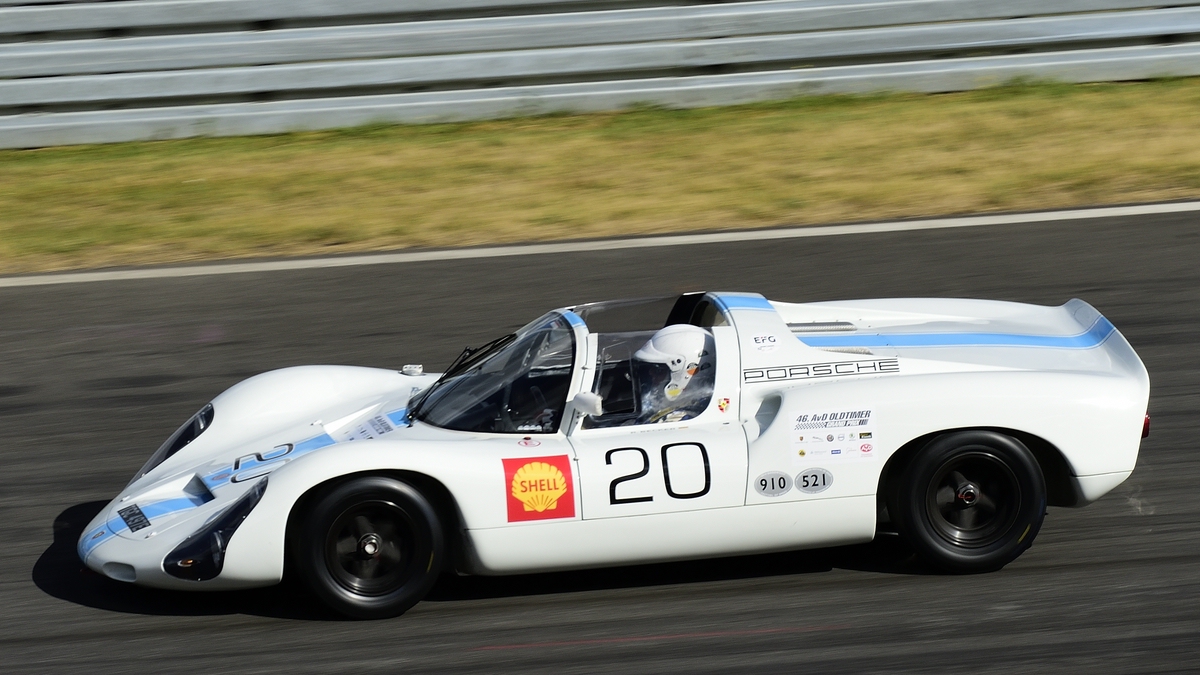 Porsche 910, 1968 Fahrer: Becker, Rainer. FIA Masters Historic Sports Car Championship (eine Serie für Sportwagen im Le Mans-Stil und Fahrzeuge der Gruppe 4 von 1962 bis 1974. 46. AvD-Oldtimer-Grand-Prix 2018, FIA Masters Historic Formula One Championship am 11.Aug.2018