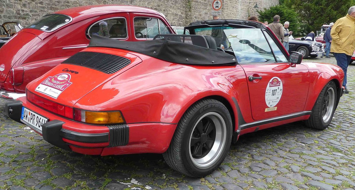 =Porsche 911 3.2 Carrera, Bj. 1985, 3200 ccm, 218 PS, steht in Fulda anl. der SACHS-FRANKEN-CLASSIC im Juni 2019