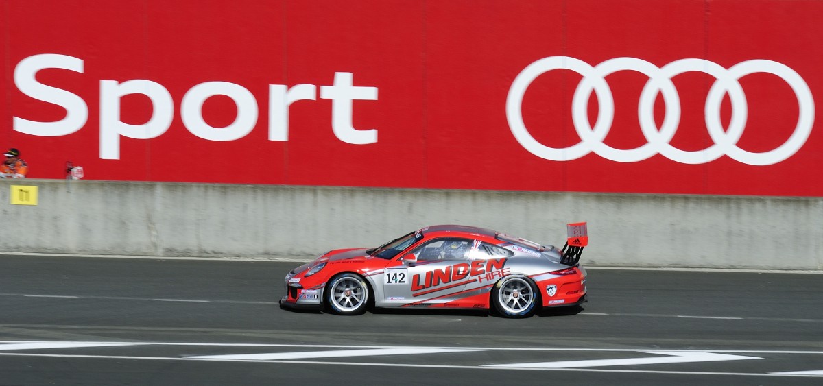 Porsche 911 GT3 Type 991, Trainingsende am 12.6.2014 für die Nr:9 zum Porsche Cup France,Vorrennen der 82. 24h von Le Mans 2014
