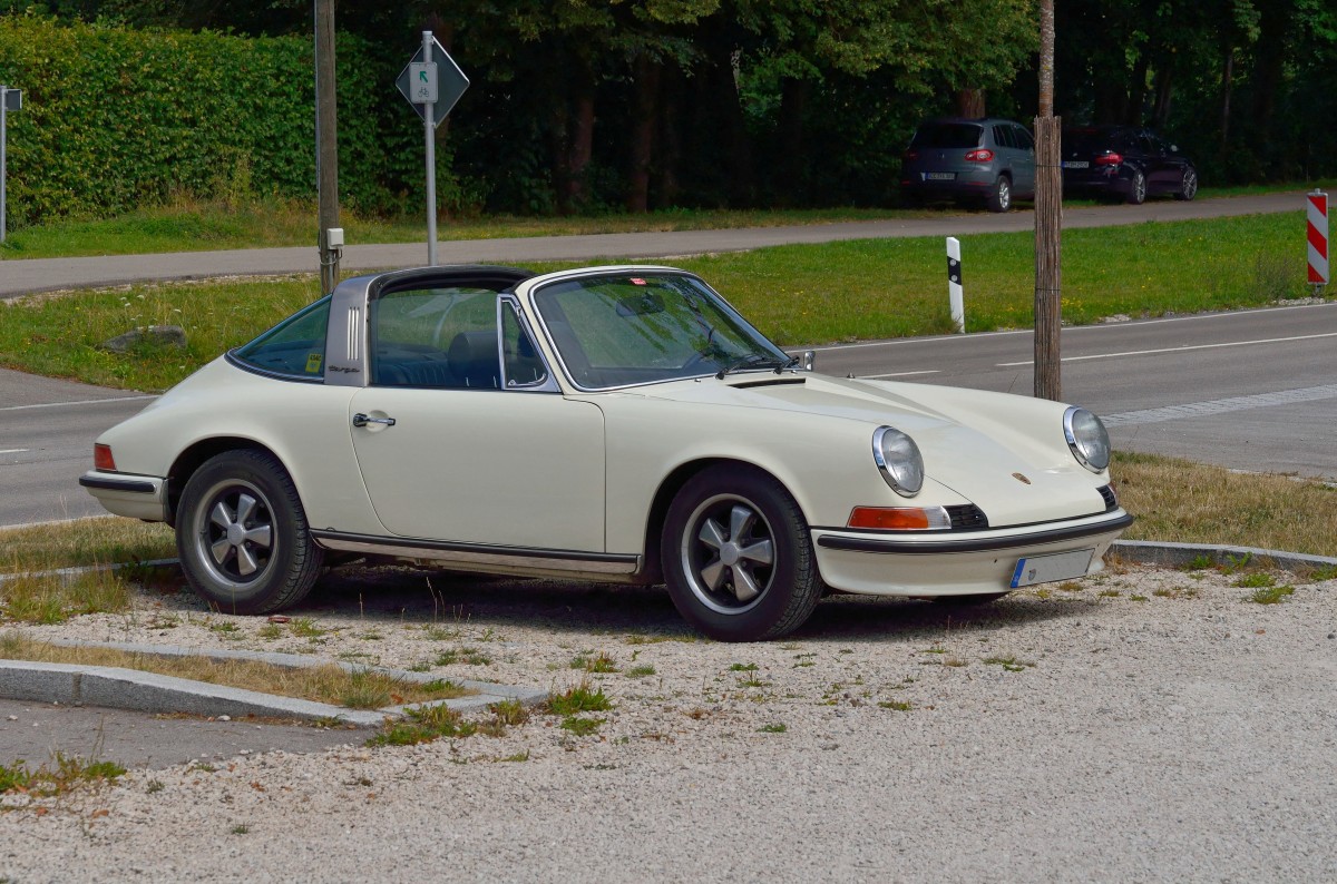 Porsche 911 Targa, Ausflugslokal Peterhof, Gersthofen, Bayern, 02.08.2015