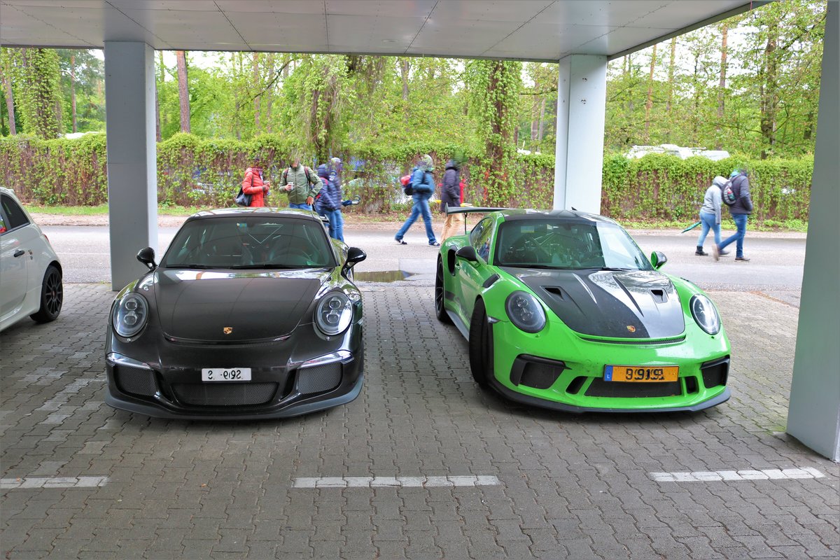 Porsche GT3 und GT3 RS am 04.05.19 bei der DTM auf den Hockenheimring