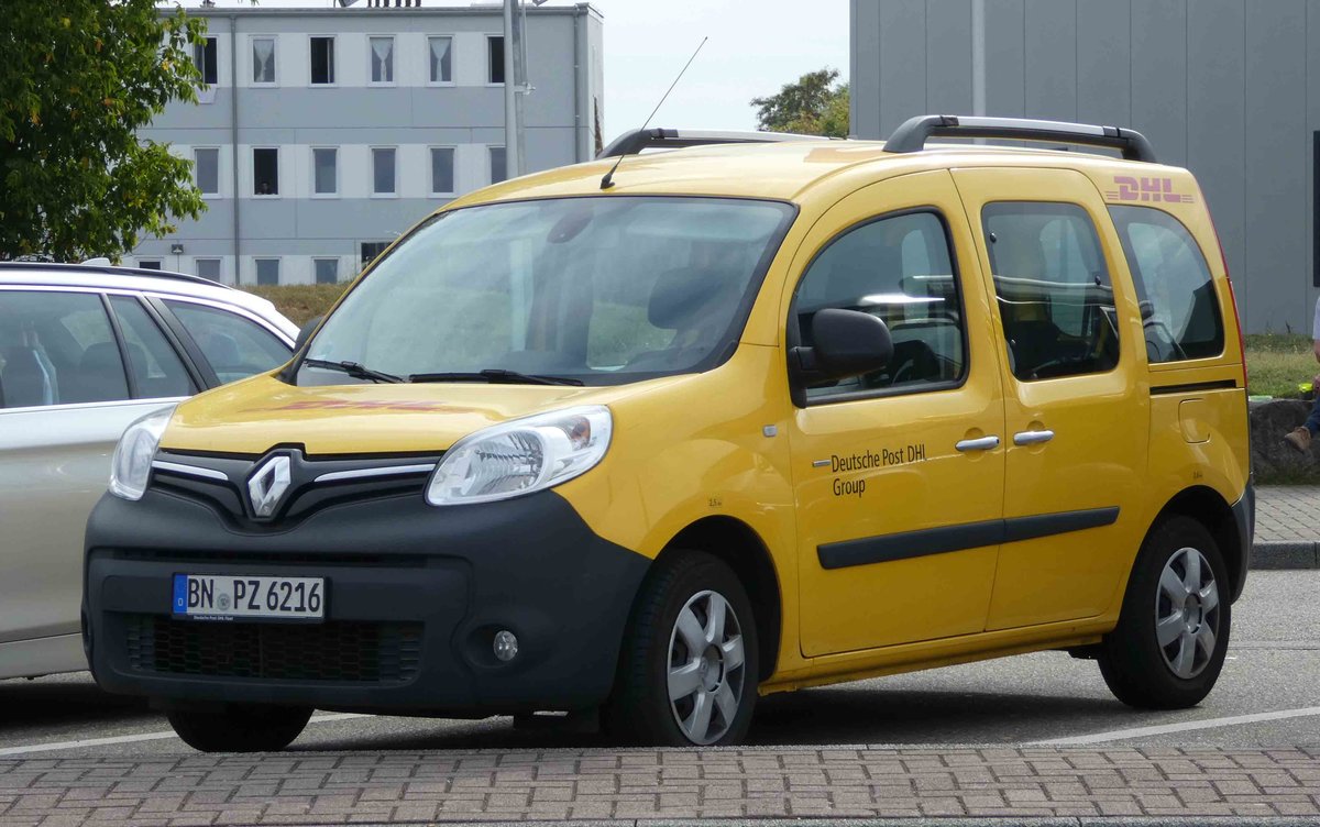 =Renault Kangoo von DHL steht auf einem Rastplatz an der A 5, 09-2018