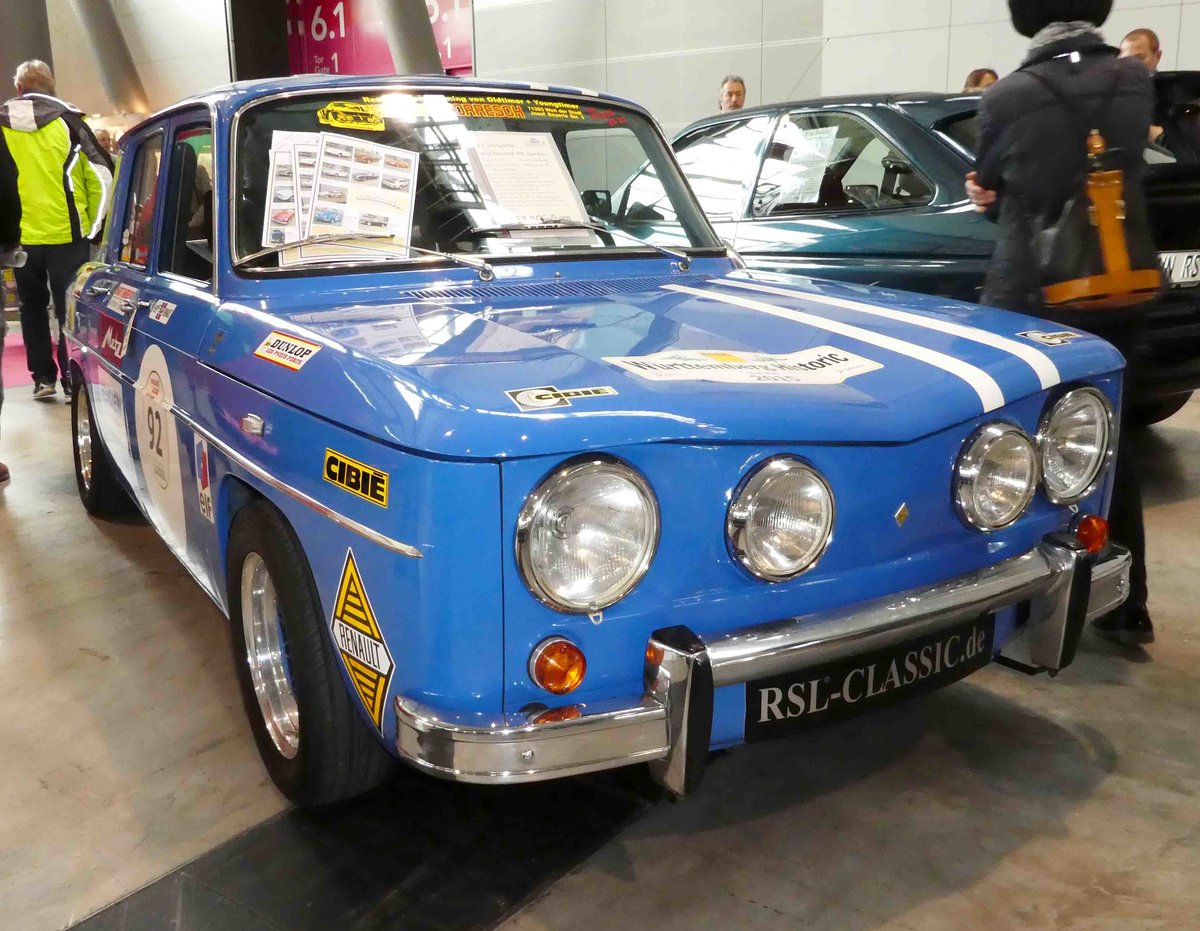 =Renault R8 Gordini, Bj. 1967, 1300 ccm, 88 PS, gesehen bei der Retro Classic in Stuttgart - März 2017