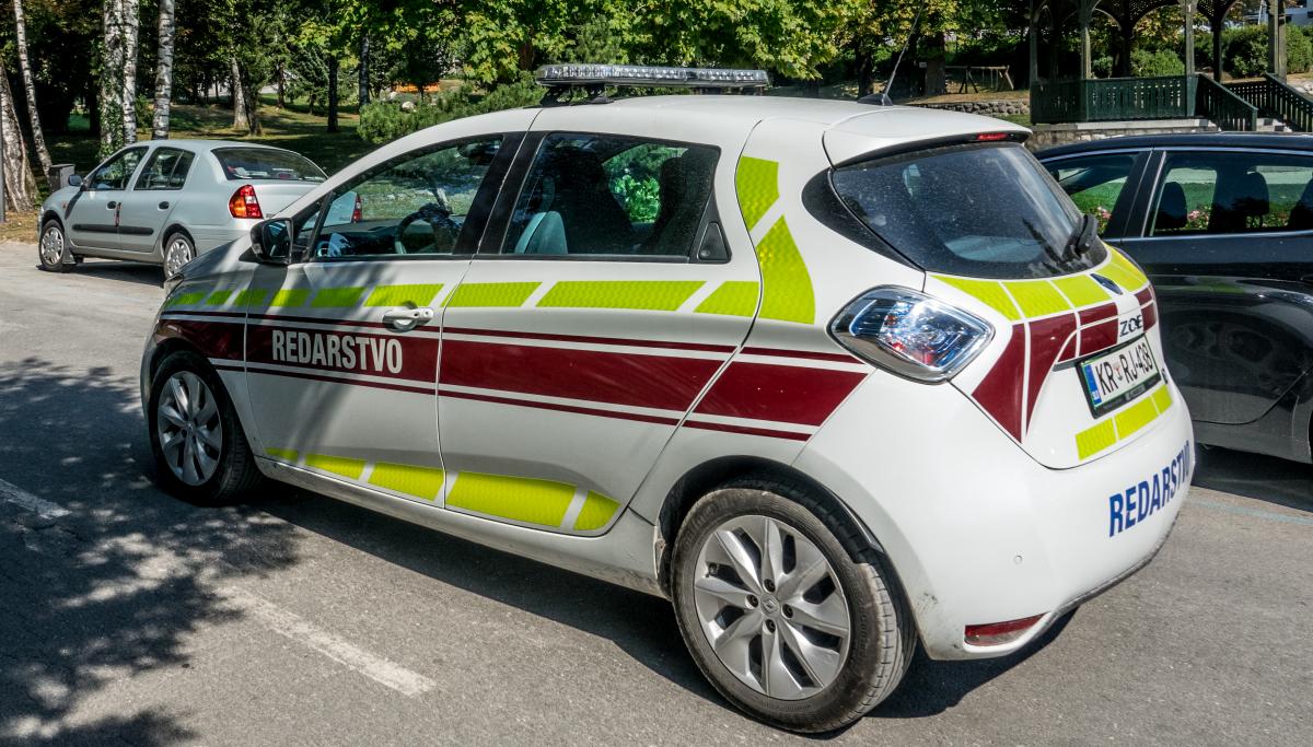 Renault Zoe Polizeifahrzeug in Bled am 19.08.2018.