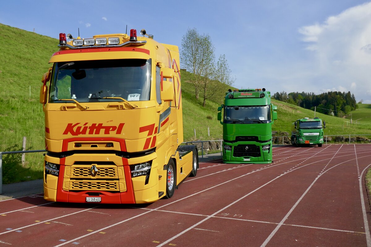 Renault Zugmaschinen von Küttel und Huber am 2.5.26 beim Truck Event Huttwil.
