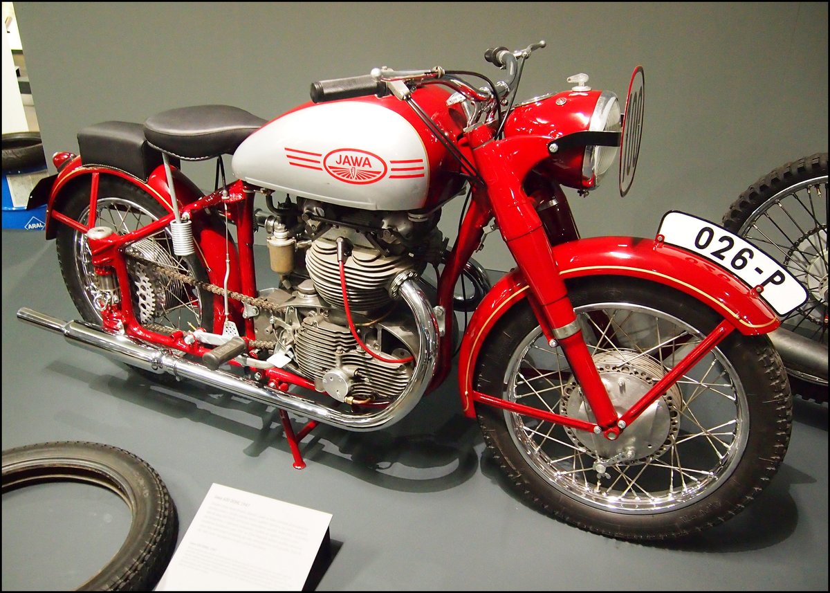 Rennmotorrad Jawa 600 DOHV 1940, Sonderausstellung Jawa in Nationales Technisches Museum Prag am 8.1.2020