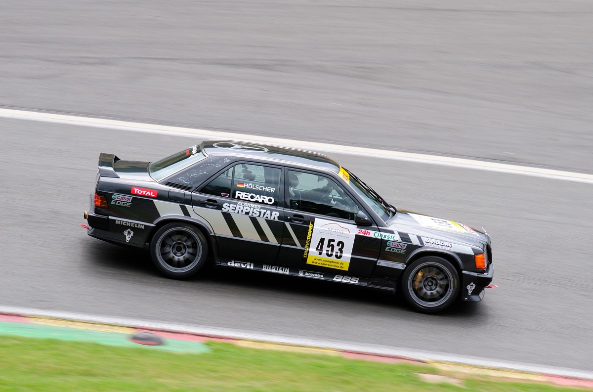 Roland Hölscher auf Mercedes Benz W201 2,3 16V beim Youngtimer - Rennen am 20.07.2014 beim ADAC Spa Race Festival 2014.