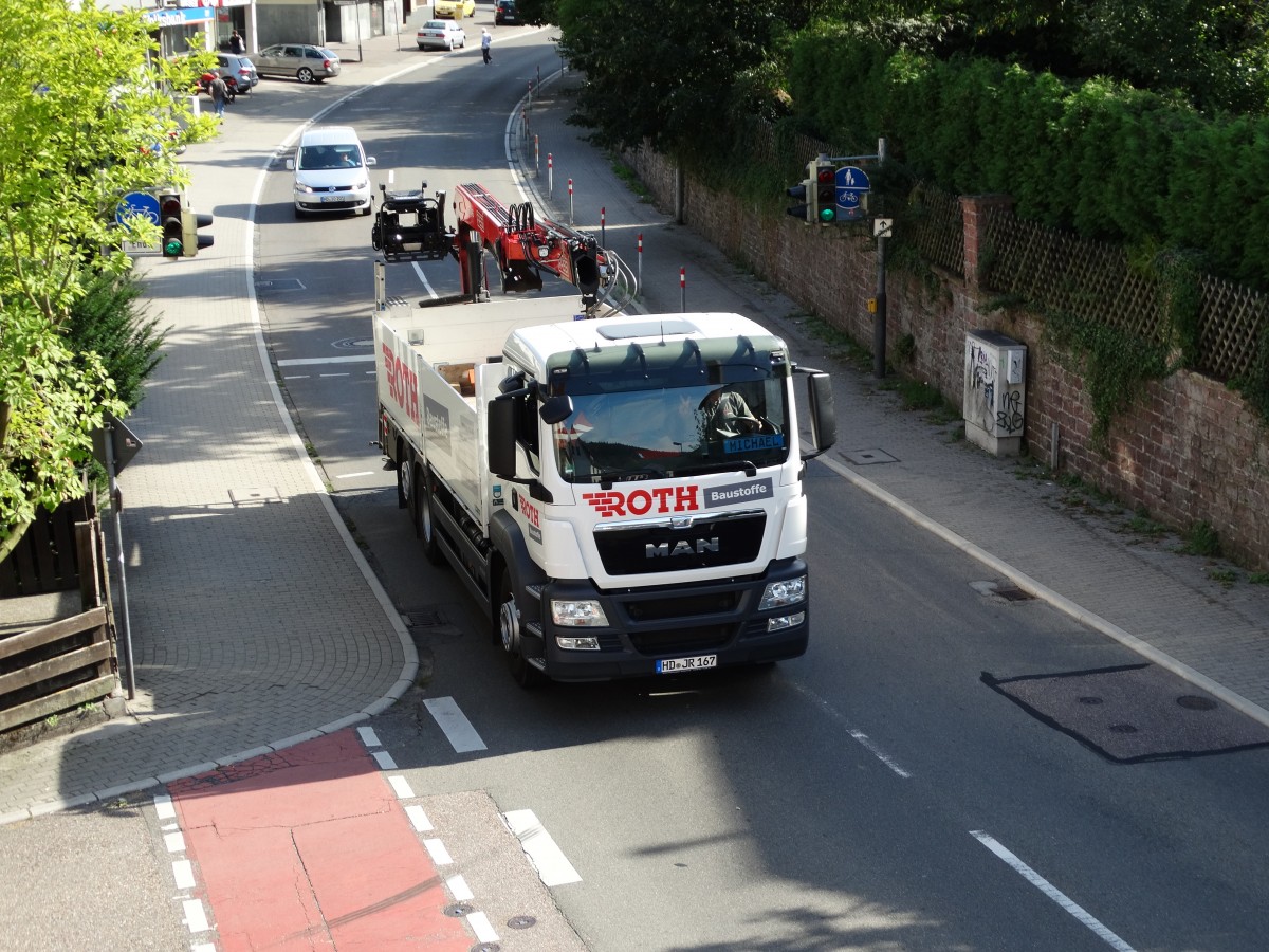 Roth Baustoffe MAN TGS am 28.08.15 in Neckargemünd