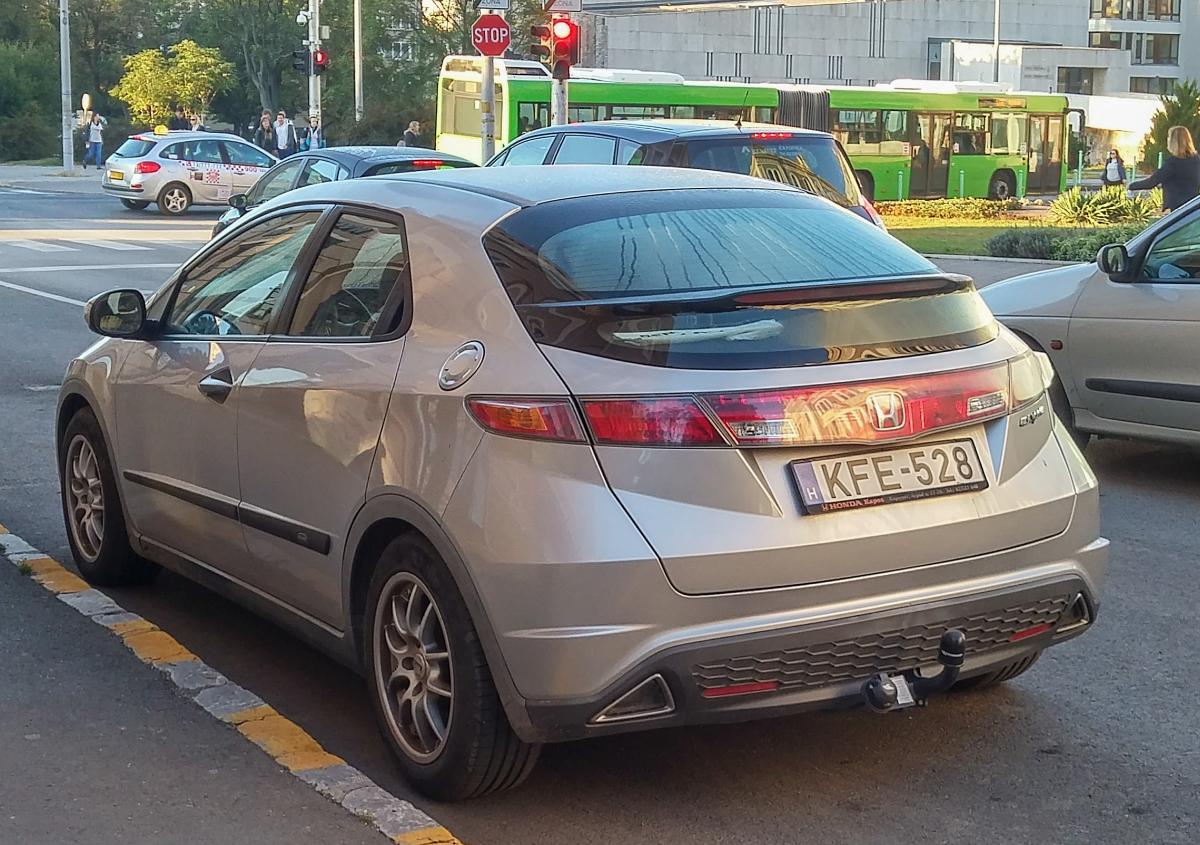 Rückansicht: Honda Civic 8. Generation. Foto: Pécs (Ungarn) September, 2019.