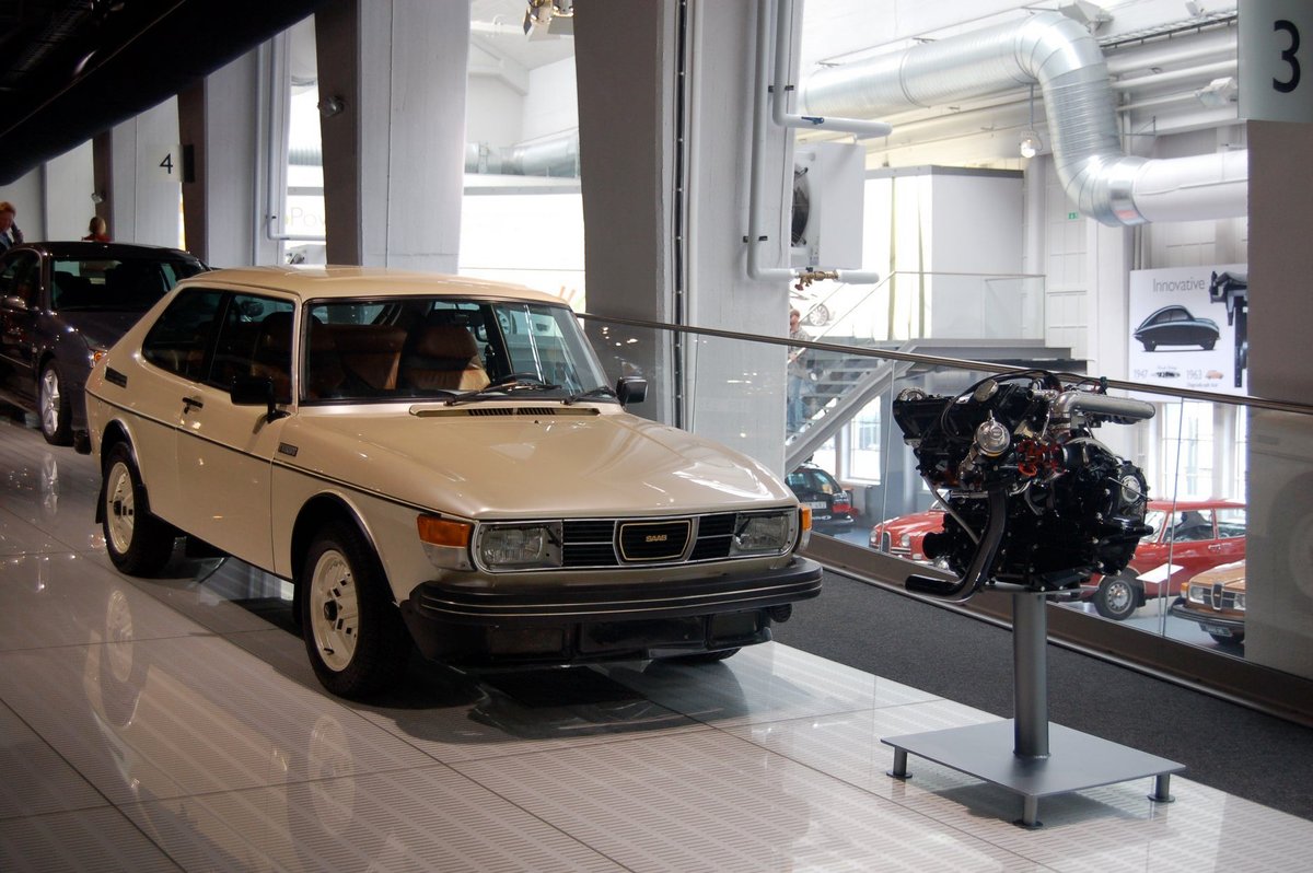 Saab 99 Turbo aus dem Jahr 1977. Der gezeigte Wagen stand 1977 auf dem Saab-Stand der IAA in Frankfurt. Saab-Museum Trollhättan am 04.07.2007.