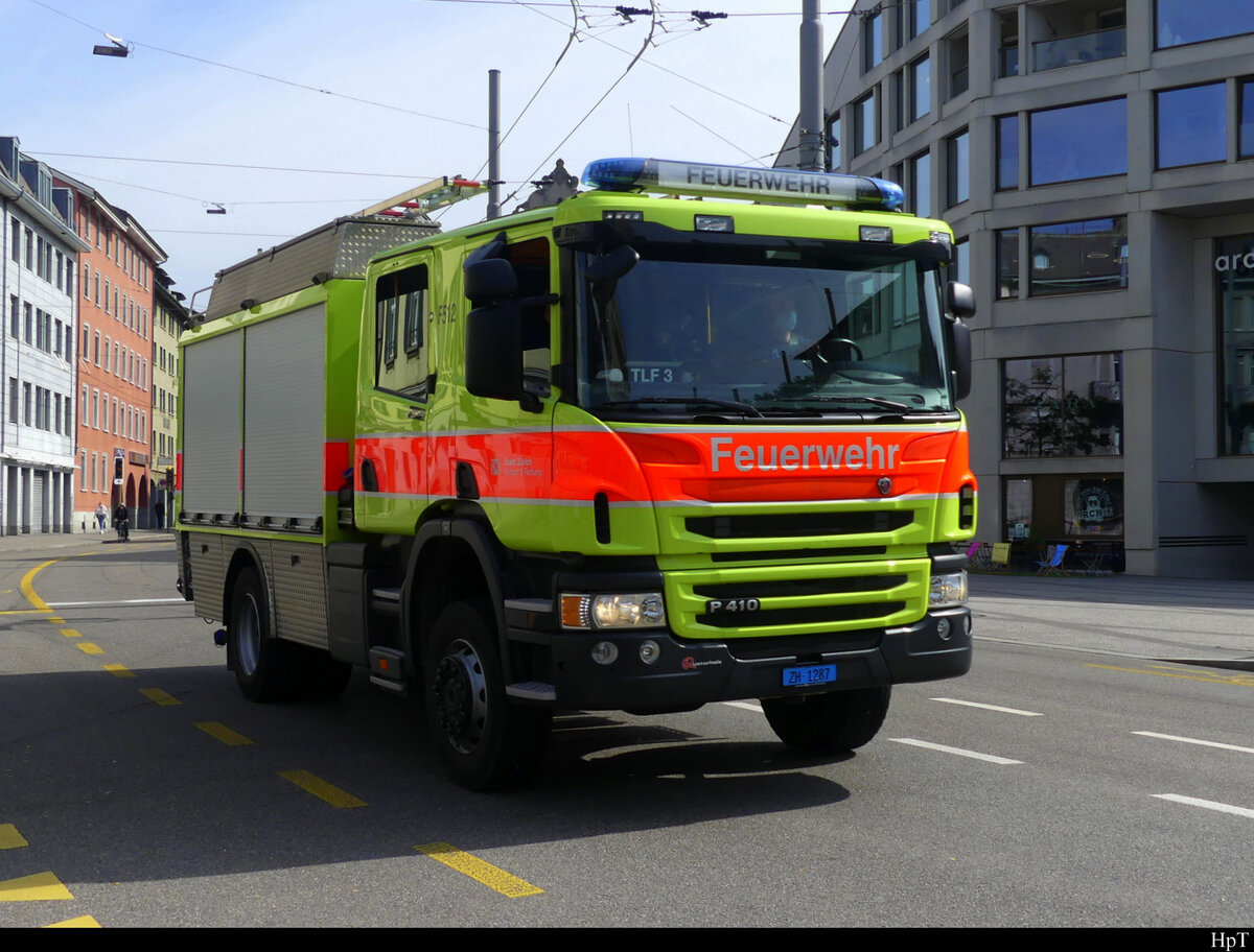 Scania P 410 Feuerwehr unterwegs in Winterthur am 22.09.2021