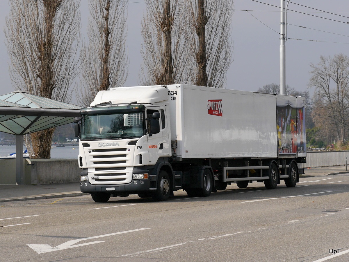 Scania R 380 Sattelschlepper unterwegs in Zürich am 11.03.2016