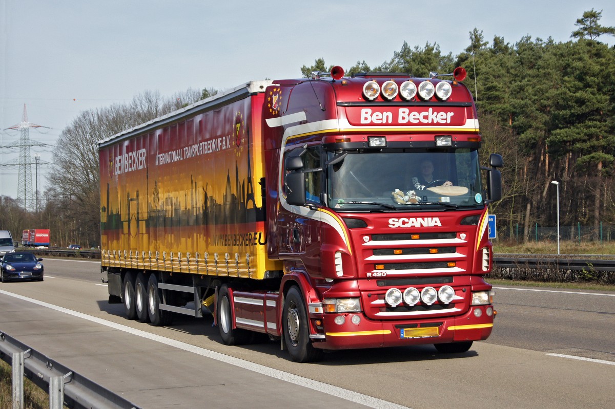 Scania R 420 am 23.02.2014 in Oberhausen.