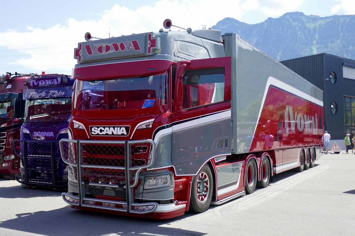 Scania Sattelzug  Popeye  von voWa am 20.6.26 bei der L�ndle Trukshow Bludesch.