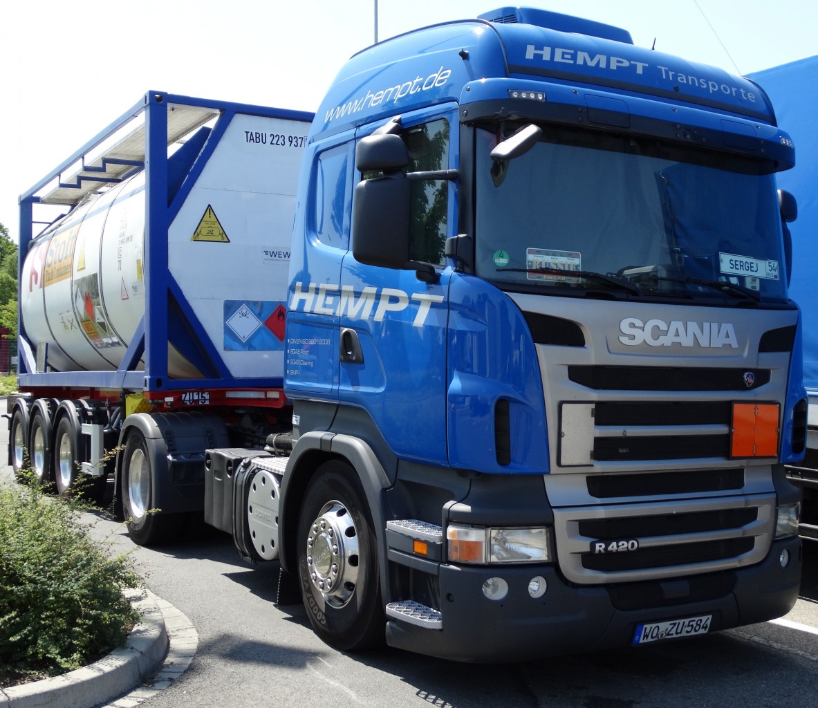 Scania Tankcontainer am 11.07.15 in Ludwigshafen 