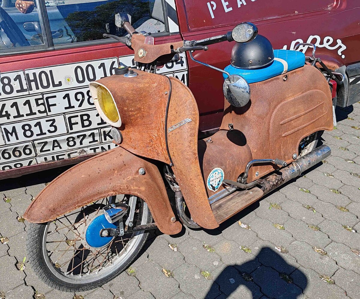 =Simson Schwalbe, ausgestellt bei der Oldtimerveranstaltung in Frankenberg, 05-2026