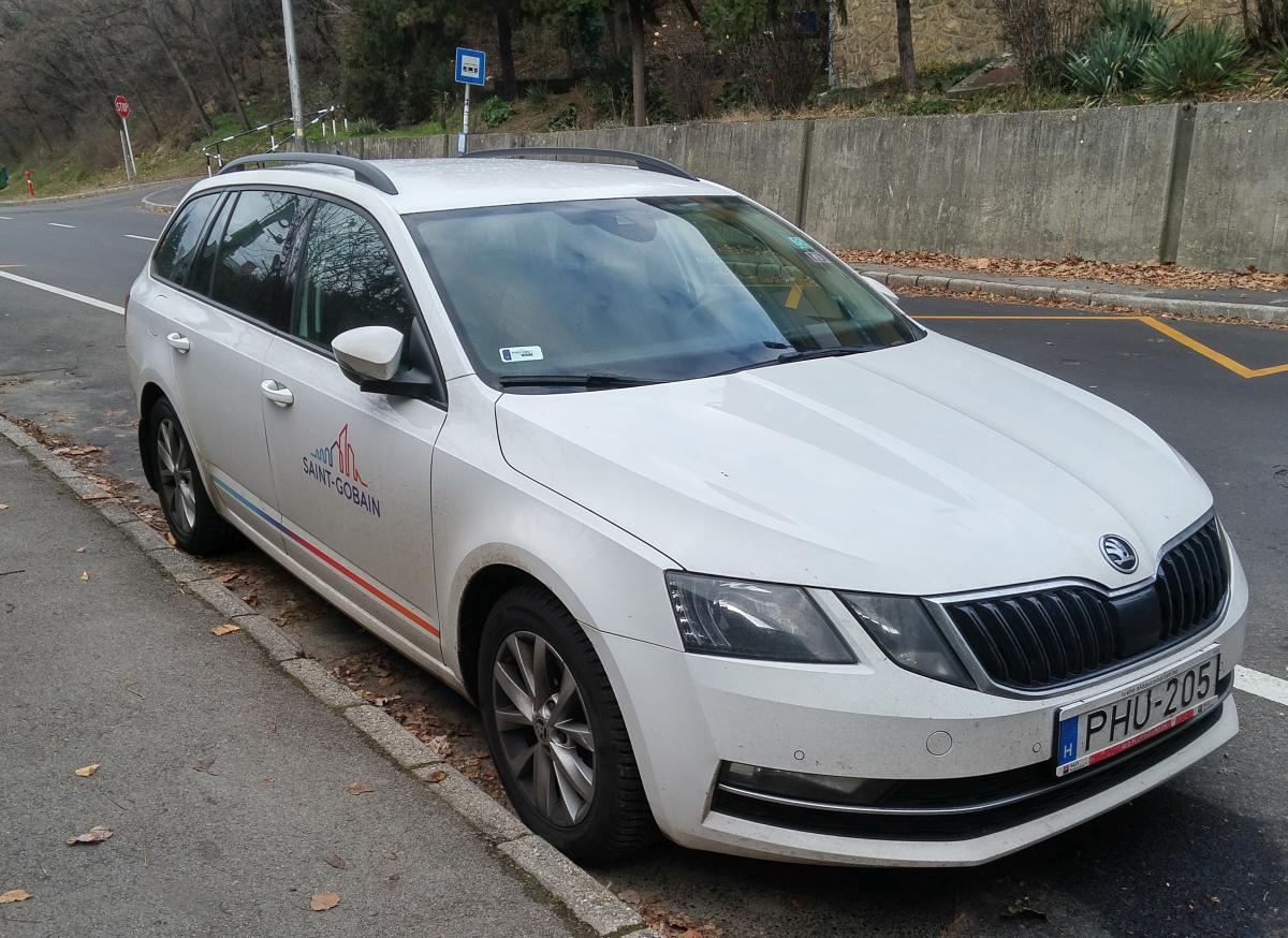 Skoda Octavia Mk3 Combi, Firmenwagen von Saint-Gobain, fotografiert in Januar, 2020.