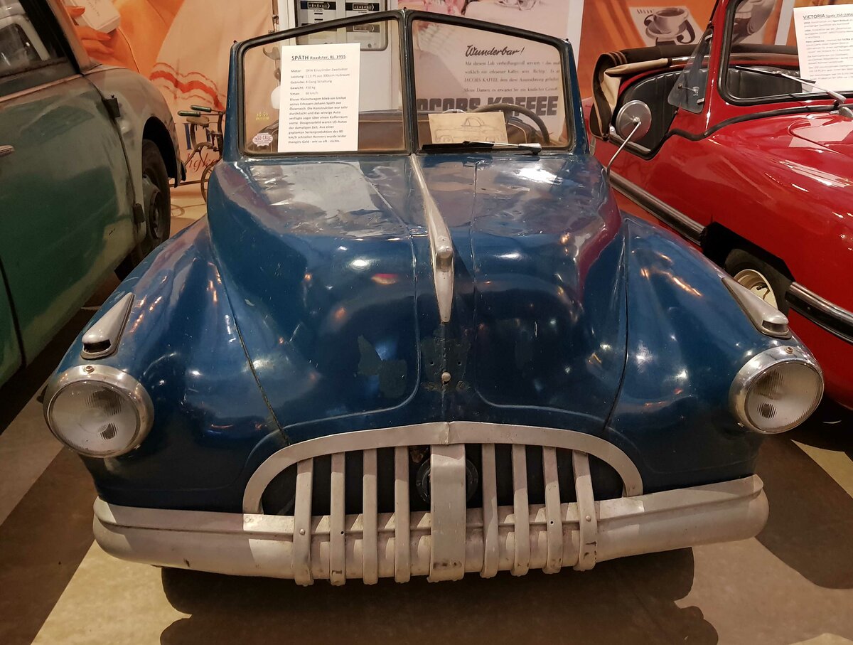 =Späth Roadster, Baujahr 1955, 11,5 PS, 300 ccm, präsentiert vom Zylinderhaus in Bernkastel-Kues, 04-2023