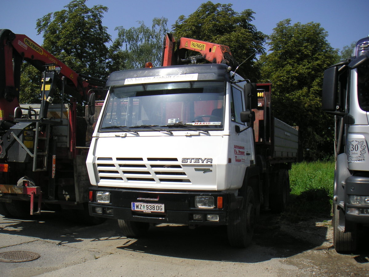 Steyr 25S32 vom Transportunternehmen Pranger bei der Wochenendruhe. 29.7.2012