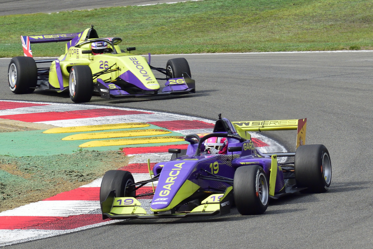 Tatuus T-318, Formel 3, W Series nur Fahrerinnen können teilnehmenl, alle Rennen finden im Rahmen der DTM statt. Nr.19 Marta Garcia (Spanien). Hier am 18.Mai in Zolder