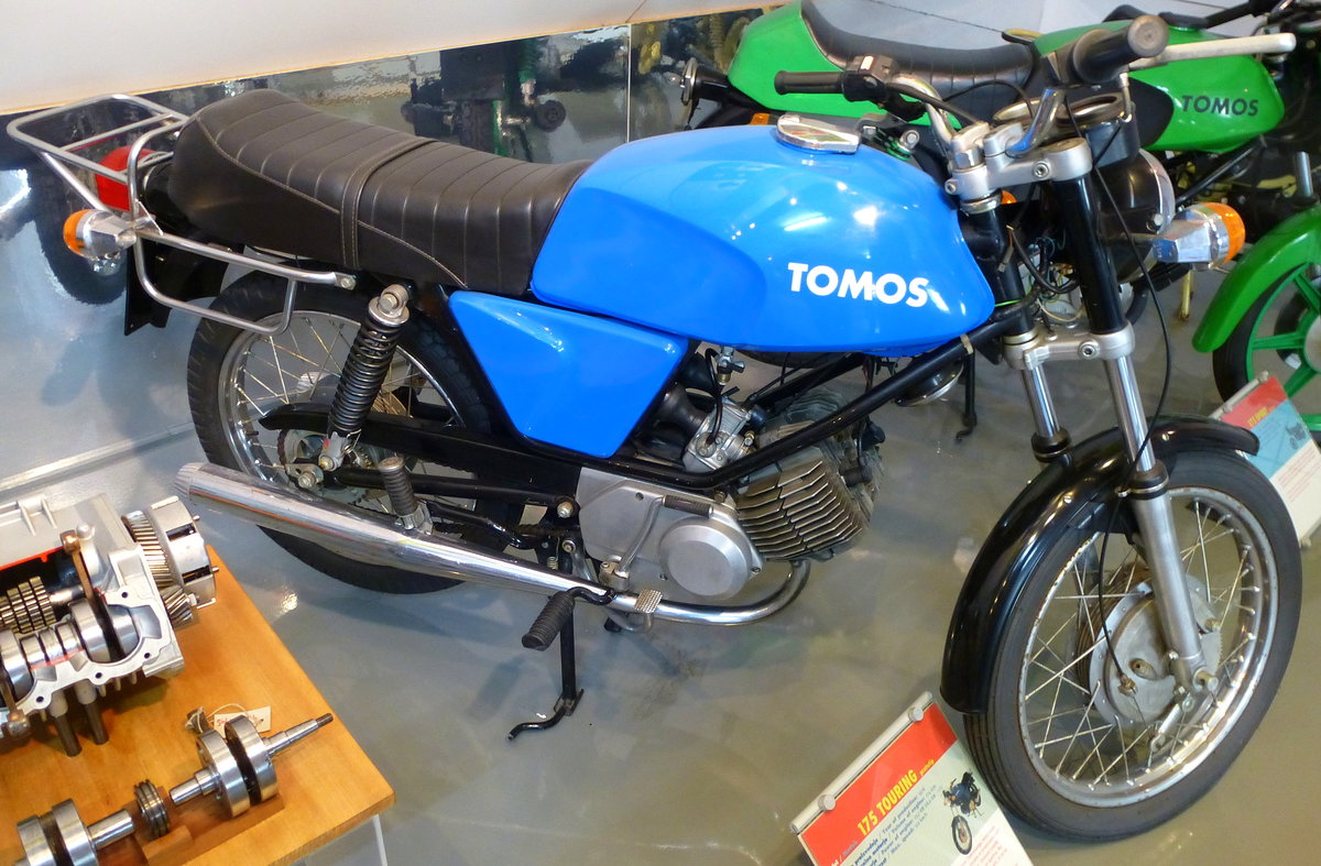 TOMOS 175 Touring, Prototyp Baujahr 1976, 174ccm, 18,6PS, Vmax 122Km/h, Technikmuseum Bistra/Slowenien, Juni 2016