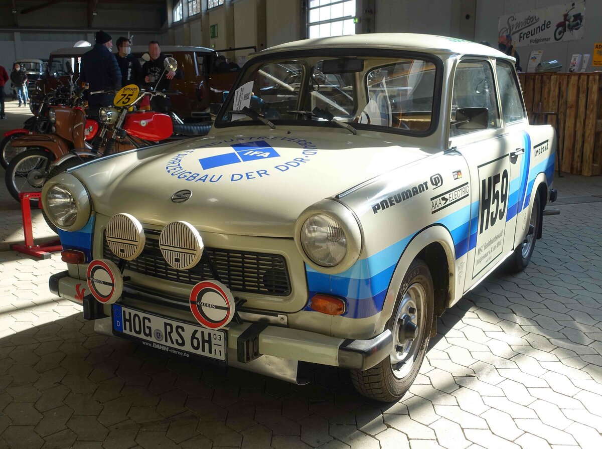 =Trabant in  Rallyeausführung , gesehen auf der Technorama 2022 in Kassel, März 2022