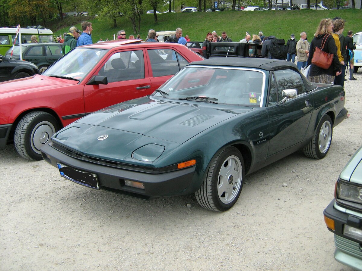 Triumph TR8 (1980-81), aufgenommen April 2022 beim Oldtimertreffen auf Theresienwiese in München